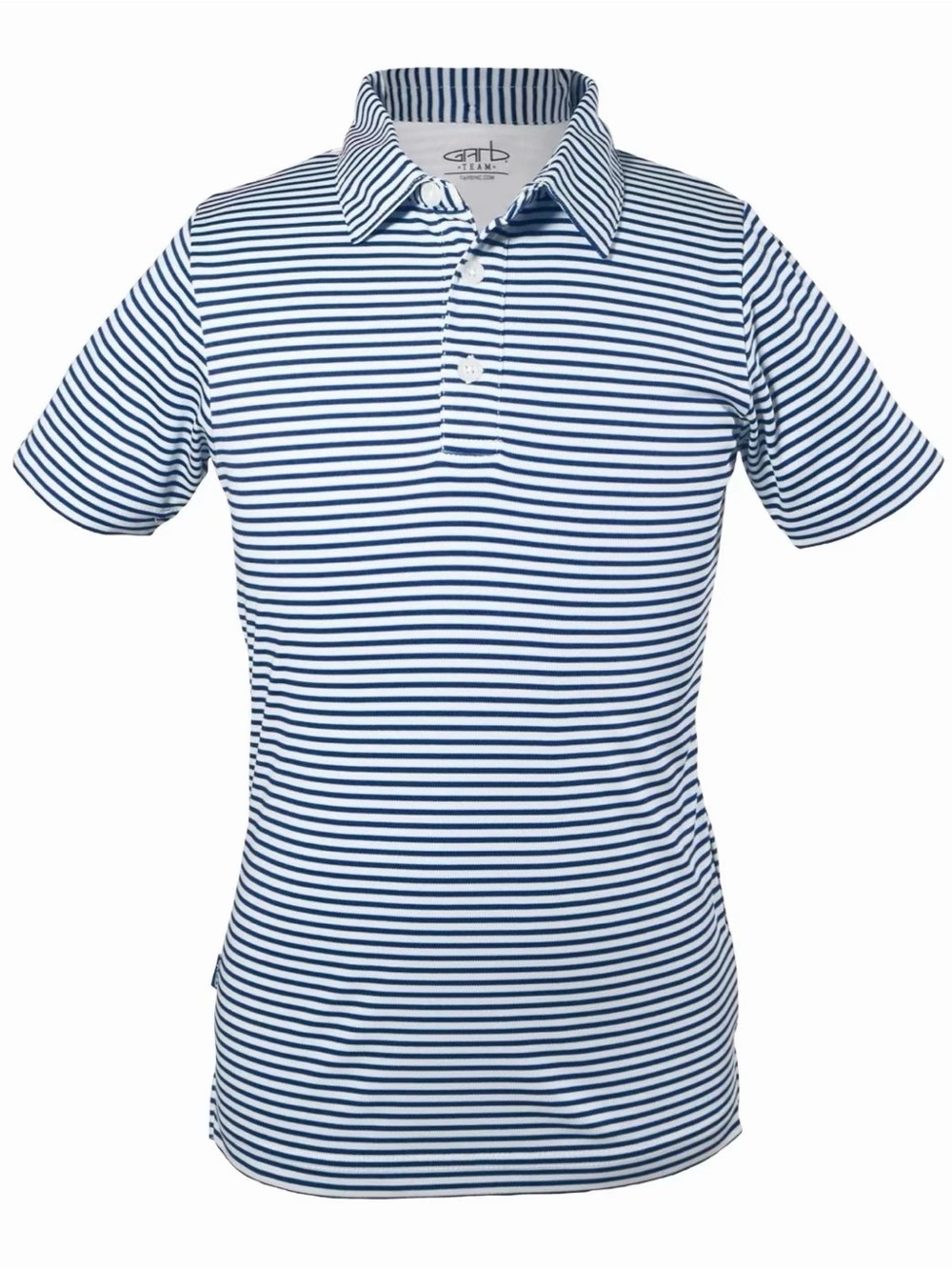 Garb Carson Boys’ Striped Polo Navy White Performance Youth 13-14